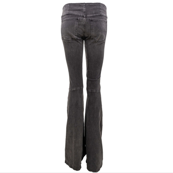 Free People black high-rise "Flare Penny" bell-bottom jeans, size 29. - Picture 3 of 16